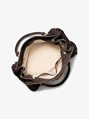 Hamilton Moderne Large Fringed Suede Satchel