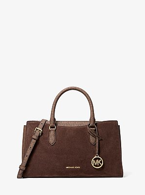 Arden Medium Signature Logo Top-Zip Satchel