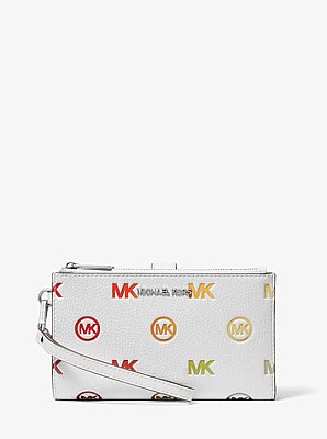 Jet Set Travel Rainbow Logo Embossed Wristlet