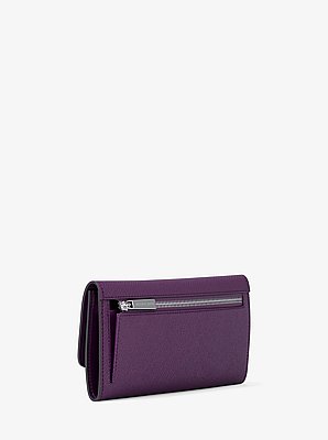 Billetera Jet Set grande plegable de piel saffiano