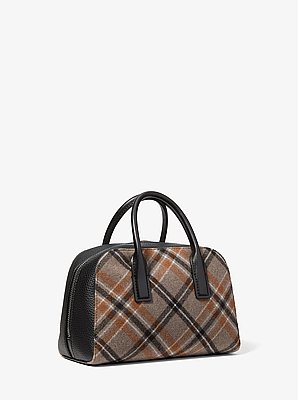 Ashton Small Plaid Print Wool Blend Messenger Bag