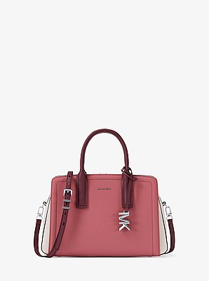 Henkeltasche Laila Small aus Leder in Blockfarben