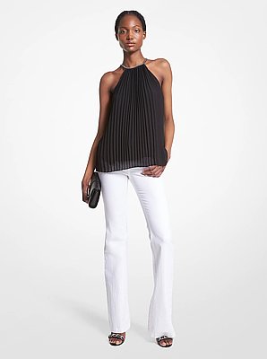 Pleated Georgette Chain Top