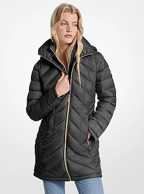 Packable Quilted Nylon Puffer Coat