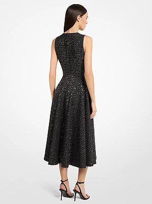 Sequined Denim Tweed Dress