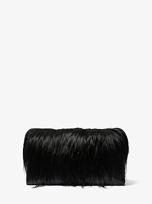 Jeanne Medium Shearling and Leather Envelope Clutch