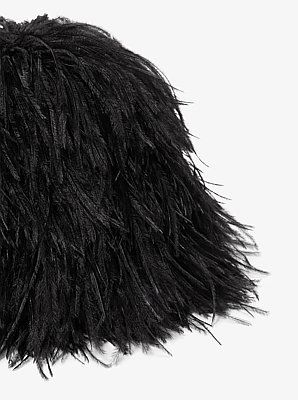 Hand-Embroidered Ostritch Plume Bucket Hat