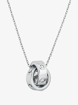 Collar con logotipo y circonitas c&uacute;bicas