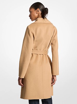 Wool Blend Wrap Coat