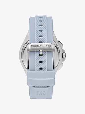 Reloj Lennox oversize en tono plata y silicona