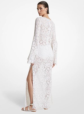 Hand-Embroidered Sequin Floral Lace Keyhole Djellaba