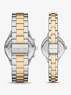 Set de relojes Aspyn para &eacute;l y para ella en dos tonos