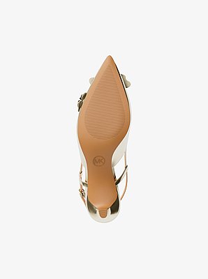 Callie Metallic Embellished Kitten Pump