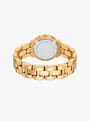 Montre Phoebe dor&eacute;e &agrave; pierres pav&eacute;es