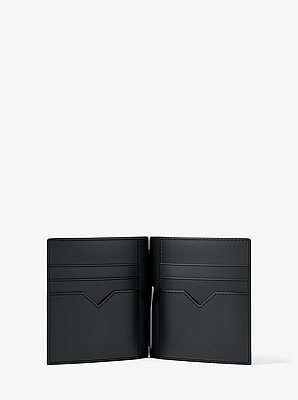 Edison Scratch-Resistant Leather Card Case with Money Clip