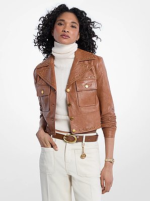 Crinkled Studded Jacket
