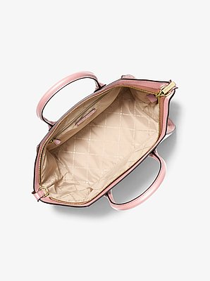 Bolso satchel Avril grande de piel y gamuza