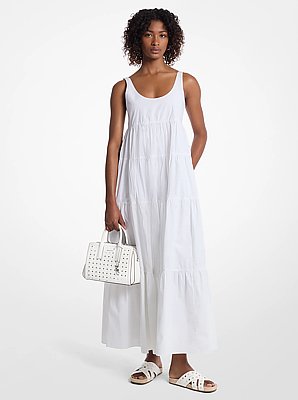 Robe en coton extensible &agrave; volants