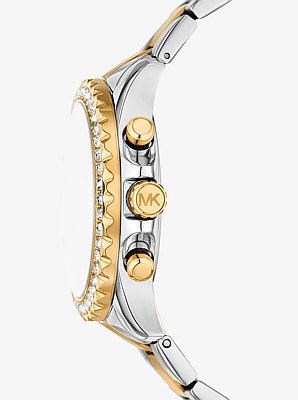 Oversized Everest Pav&eacute; Two-Tone Watch