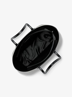 Eva Large Striped Signature Logo Tote Bag