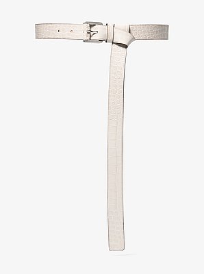 Jodi Crocodile Embossed Leather Belt