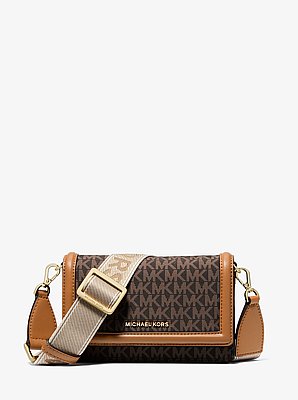 Jet Set Small Logo Print Woven Smartphone Crossbody Bag
