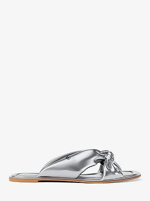 Elena Metallic Slide Sandal
