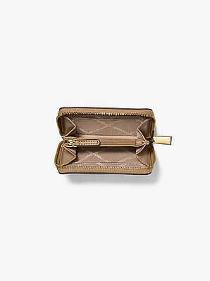 Jet Set Small Pebbled Leather Zip-Around Card Case