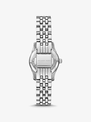 Petite Lexington Pav&eacute; Silver-Tone Watch