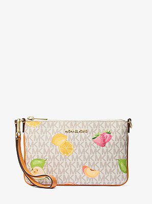 Jet Set Travel Small Printed Signature Logo Wristlet