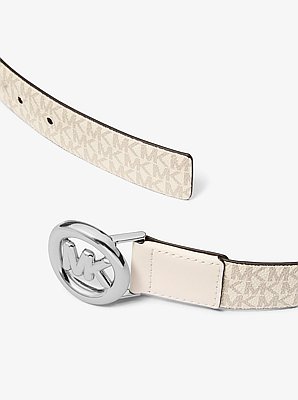 MK Pop Charm Signature Logo and Leather Belt