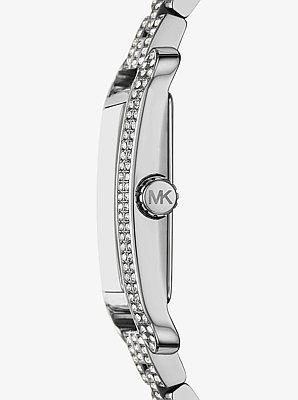 Monroe Pav&eacute; Silver-Tone Watch