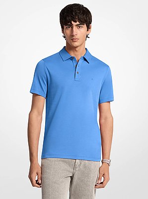 Polo in cotone con logo ricamato