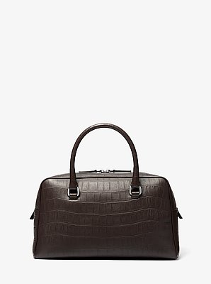 Kasia Medium Crocodile Embossed Leather Satchel