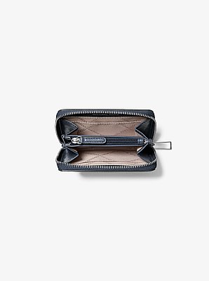 Jet Set Small Pebbled Leather Zip-Around Card Case