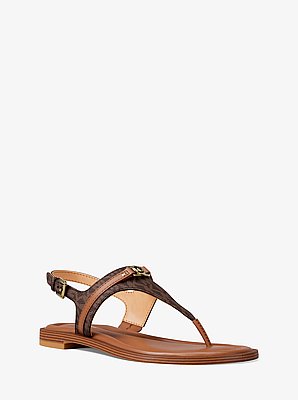 Sandale Mandy mit Signature-Logomuster und T-Riemen