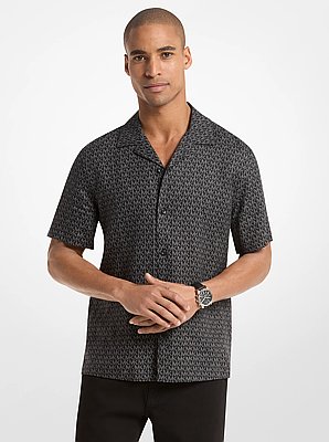 Signature Logo Linen Camp Shirt