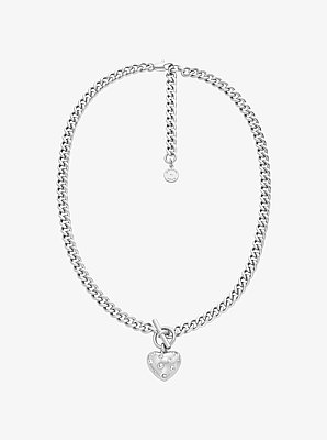 Collier &agrave; breloque en forme de c&oelig;ur et &agrave; pav&eacute;