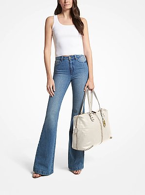 Bolso de viaje Astor extragrande de piel con tachuelas
