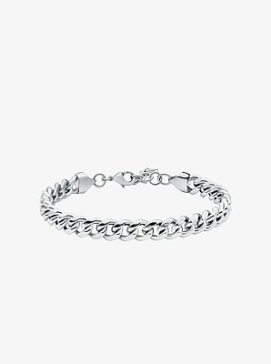 Precious Metal-Plated Brass Curb-Link Chain Bracelet