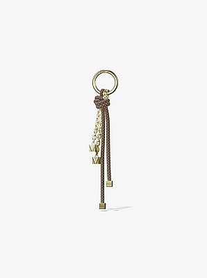 Gold-Tone and Speckled Cord Bag Charm