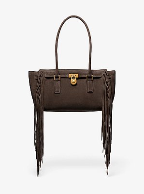 Hamilton Moderne Small Fringed Suede Satchel