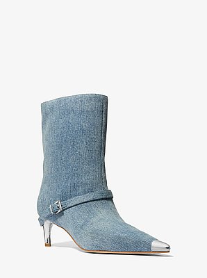 Botte Kasia en denim &agrave; boucle