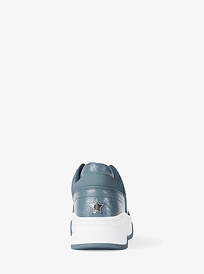 Lexi Embellished Mixed-Media Sneaker