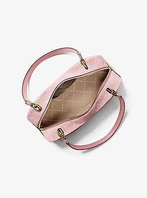 Cecily Medium Suede Shoulder Bag in POWDER BLUSH | Michael Kors image number 1