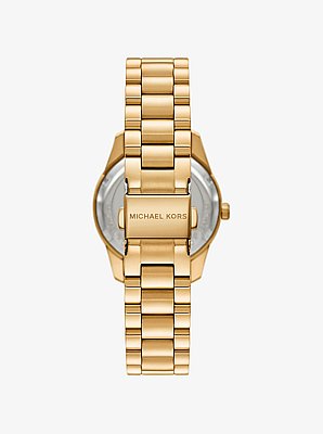 Reloj Lexington mini en tono dorado con incrustaciones de pav&eacute;