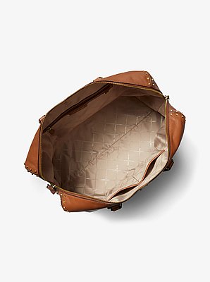 Bolso de viaje Astor extragrande de piel con tachuelas