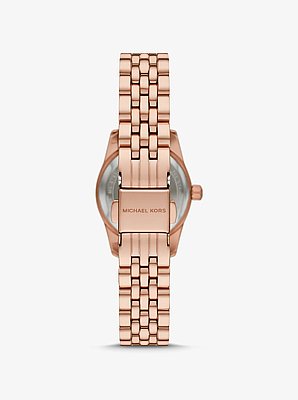 Petite Lexington Pav&eacute; Rose Gold-Tone Watch