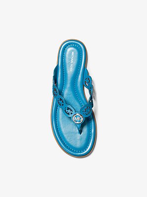 Sandale Janie aus Leder mit Logoperforationen