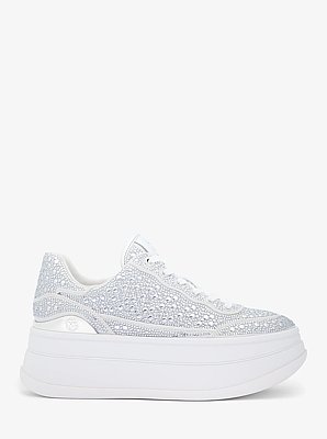 Hayes Studded Linen Blend Platform Sneaker